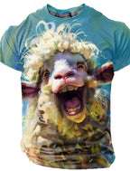 Bright 3D animal print T-shirt by FitiqueFit featuring bold summer streetwear style with a fun, eye-catching design.