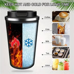 Plush Fashion Hub stainless steel insulated travel mug with double-layer leak-proof design, ideal for sports and outdoor use.