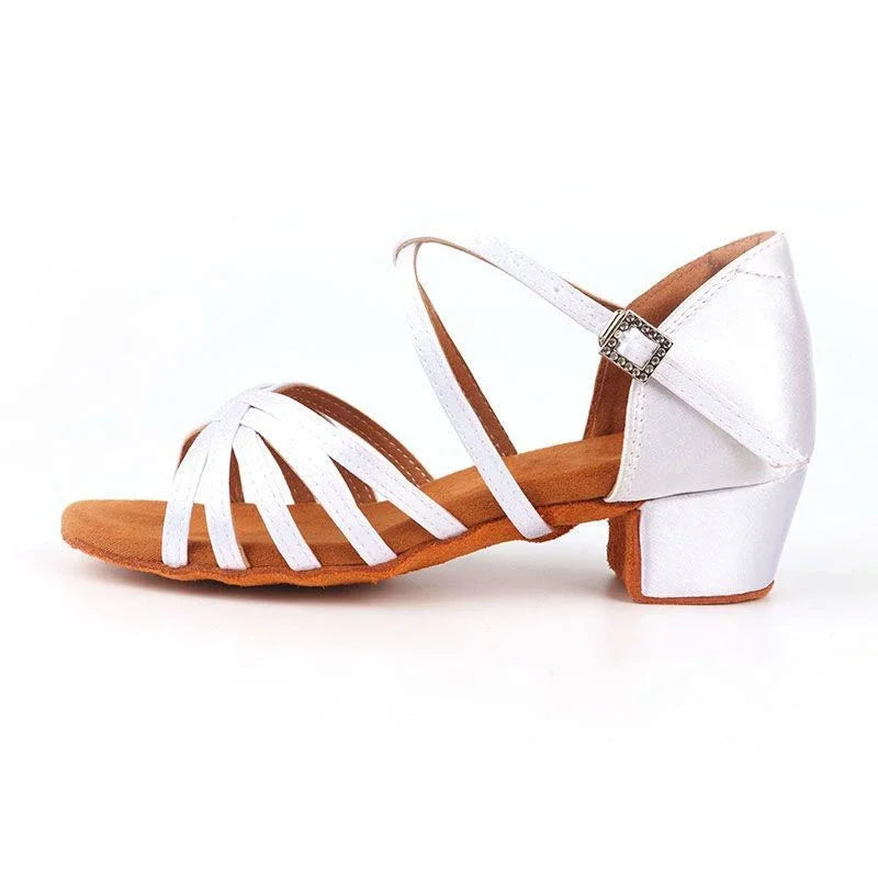 Plush Fashion Hub children's dance shoes for girls, ballroom Latin and salsa sandals, with modern tango style, suitable for women.