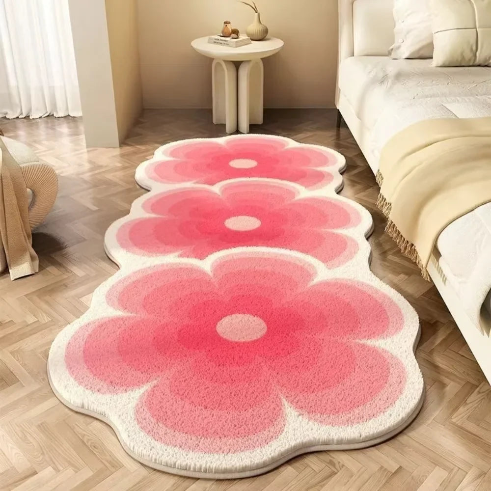 Plush Fashion Hub VIKAMA soft warm bedside floor mat, washable waterproof bedroom rug, ideal for cozy home decor and sofa area.
