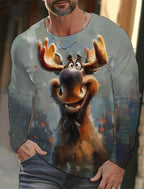 Long sleeve streetwear t-shirt by FitiqueFit featuring bold 3D tiger animal print in vibrant colors.