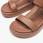 BeauToday women's summer gladiator sandals with calfskin leather, open toe, T-bar strap, hook and loop closure, handmade footwear