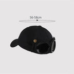 Unisex aviator baseball cap with built-in sunglasses, lightweight summer hat by FitiqueFit, featuring a stylish and functional design.