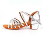LadyShow children's dance shoes for girls, ballroom Latin and salsa sandals, suitable for modern tango and Latin dance.