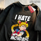 Sailor Moon tongue-out graphic T-shirt from Plush Fashion Hub featuring playful anime-inspired streetwear design.