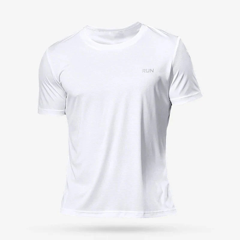 Men's quick-dry compression shirt from Plush Fashion Hub, showcasing a fitted activewear top with moisture-wicking fabric.