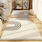 Plush Fashion Hub VIKAMA soft warm bedside floor mat, washable waterproof bedroom rug with simple high-end design, suitable for home decor.