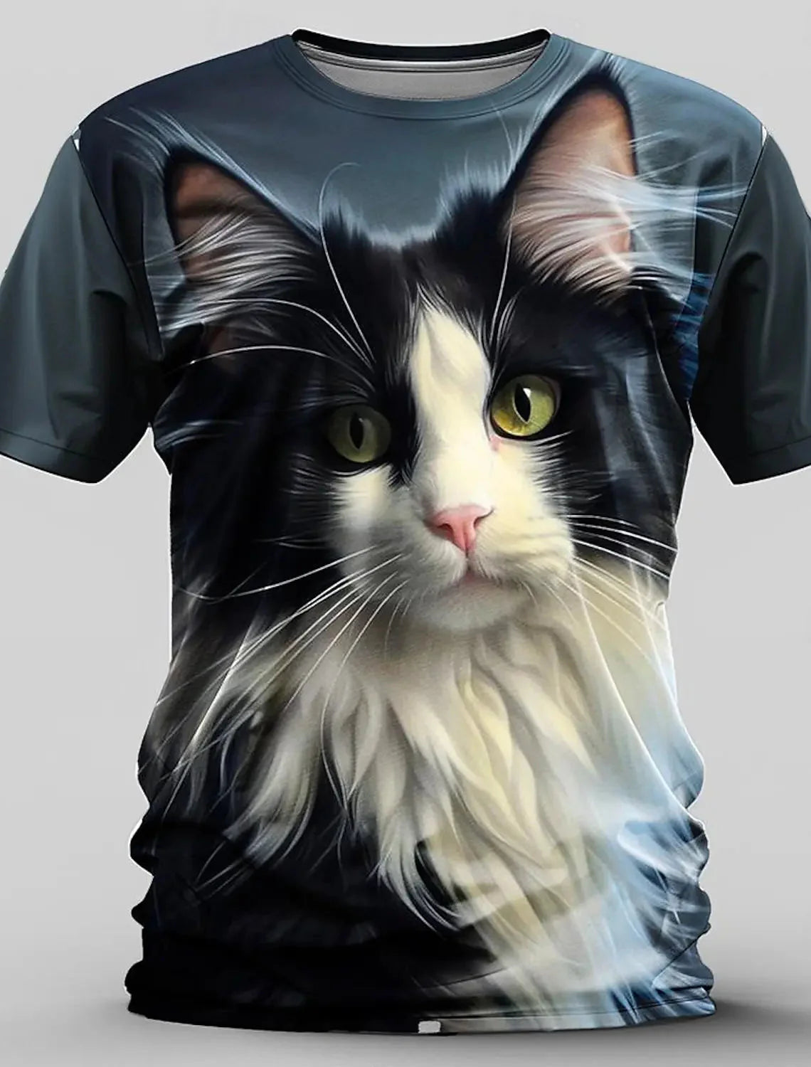 Bright 3D animal print funny T-shirt by FitiqueFit featuring bold summer streetwear style with a playful lion design.
