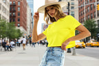 White Y2K Harajuku crop top by FitiqueFit, casualwear style, shown on a model with a trendy, youthful fashion look.