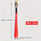 Plastic shoe horn from Plush Fashion Hub, extra long, flexible, durable shoe assist tool for pregnant women and easy shoe wearing.