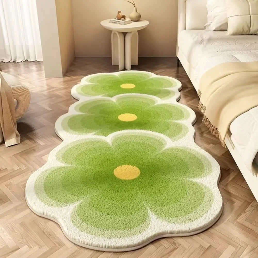 Plush Fashion Hub VIKAMA soft warm bedside floor mat, washable waterproof bedroom sofa carpet, suitable for home decor.