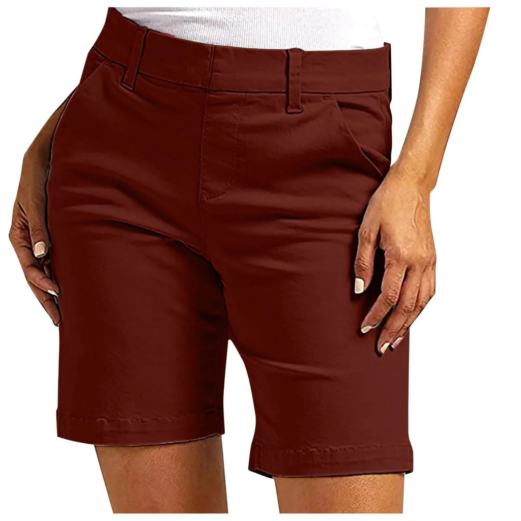 Women’s summer stretch hiking shorts by Plush Fashion Hub, casualwear, featuring lightweight fabric and adjustable waist for outdoor comfort.