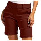 Women’s summer stretch hiking shorts by Plush Fashion Hub, casualwear, featuring lightweight fabric and adjustable waist for outdoor comfort.