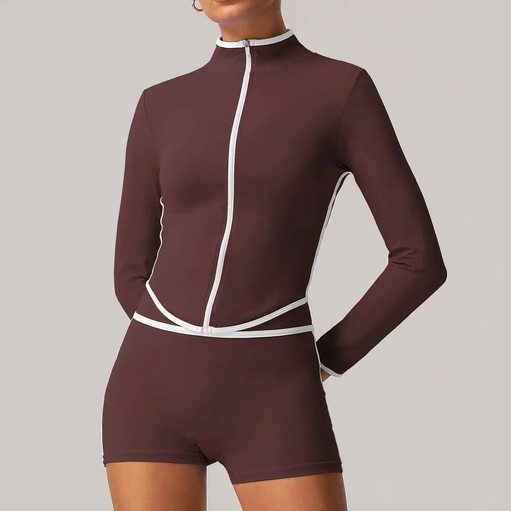 Black seamless yoga set with high waist and hip-lifting design, activewear by Plush Fashion Hub, shown on a model.
