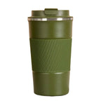 Stainless steel insulated travel mug by Plush Fashion Hub with double-layer design, leak-proof lid, perfect for sports and outdoor use.