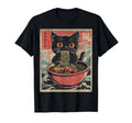 Kawaii Cat Ramen T-Shirt by FitiqueFit featuring Japanese anime-inspired graphic design on streetwear style tee