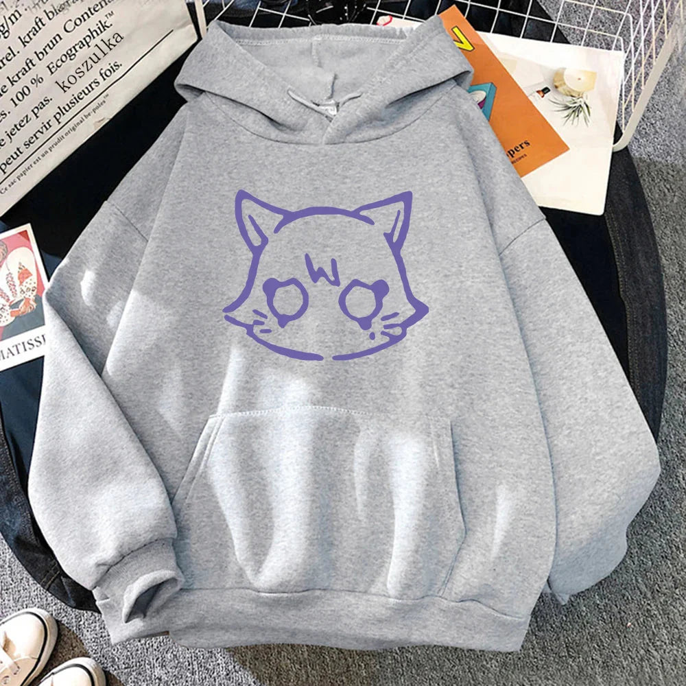 Genshin Impact Scaramouche cat hoodie by FitiqueFit, featuring a colorful design of Scaramouche with cat motifs, streetwear style.