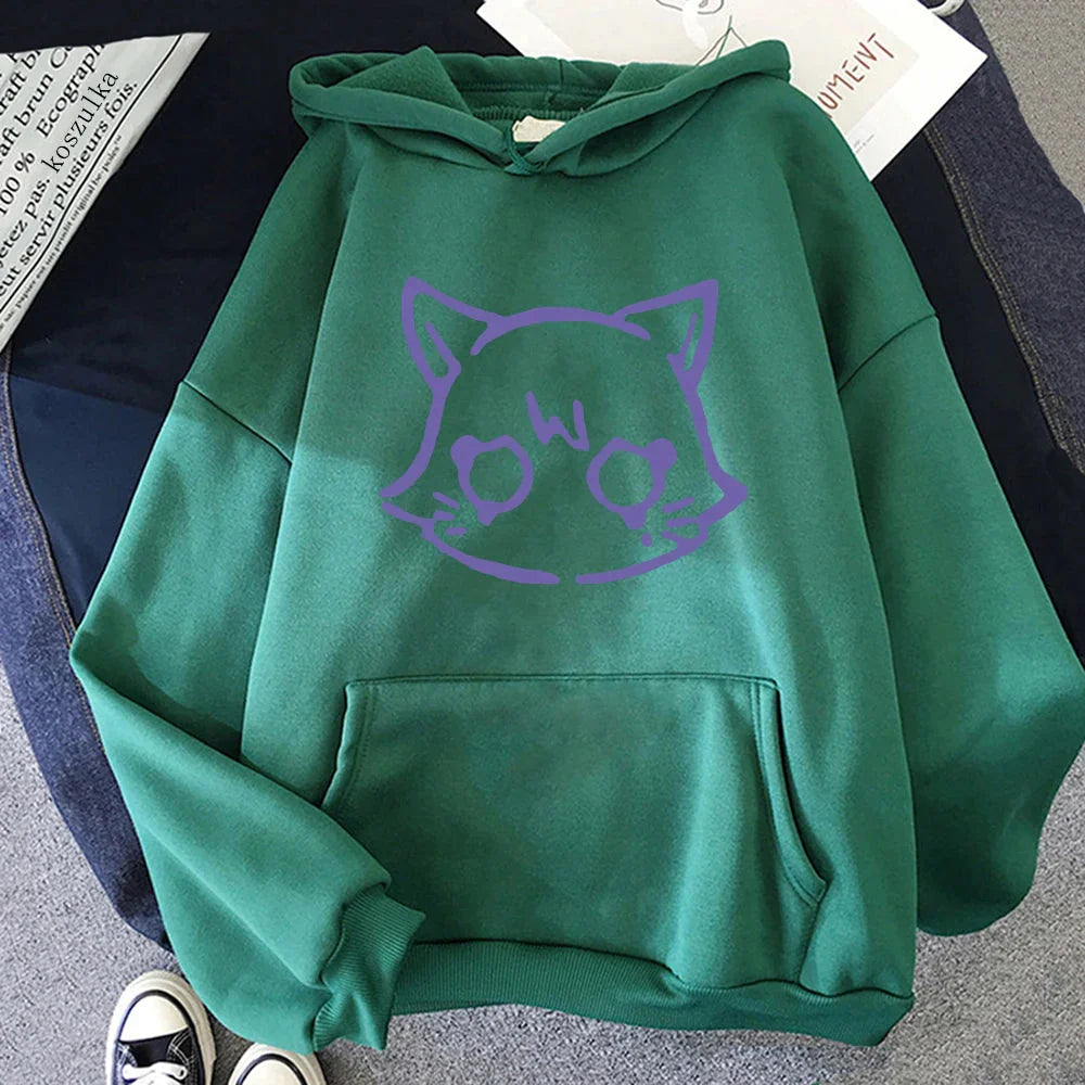 Genshin Impact Scaramouche cat hoodie by FitiqueFit featuring a colorful, streetwear-style design with a playful cat graphic.