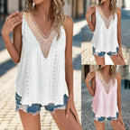 Light blue VibeEase V-Neck summer tank top by Plush Fashion Hub, casualwear, sleeveless design, soft fabric, perfect for warm weather.