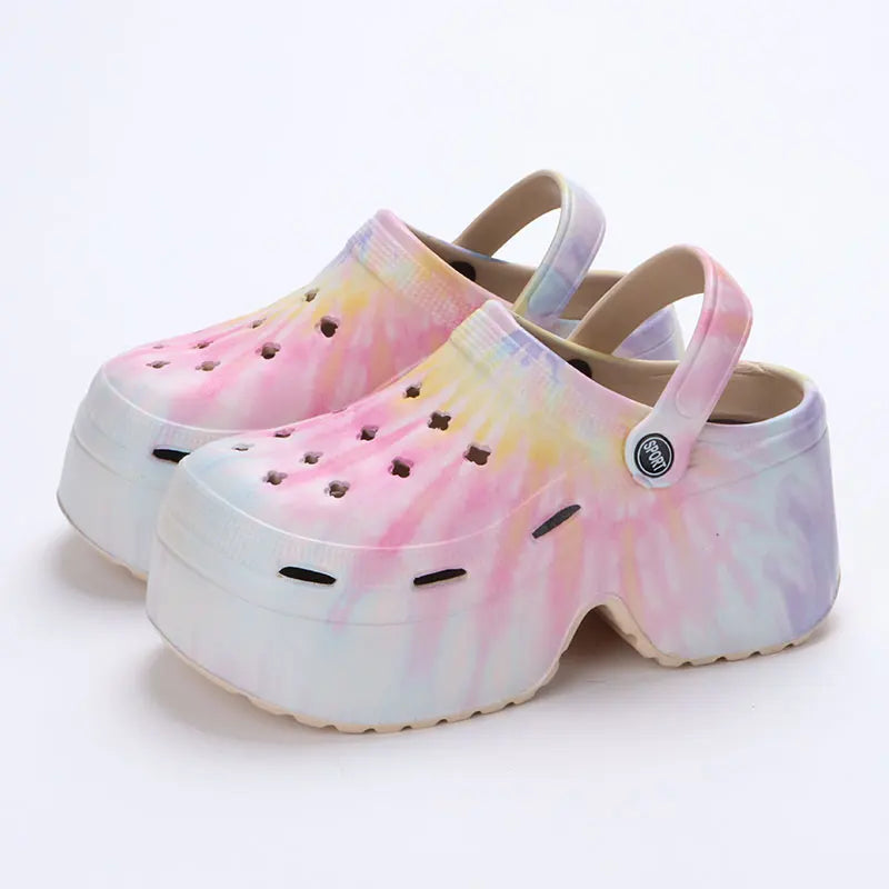 Leopard print thick bottom platform slippers for women by Plush Fashion Hub, featuring a bold animal pattern and sturdy sole.