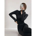 FitiqueFit women's sun quick-drying zip-up sports jacket, available in sizes S to 3XL, shown in a sleek athletic style.