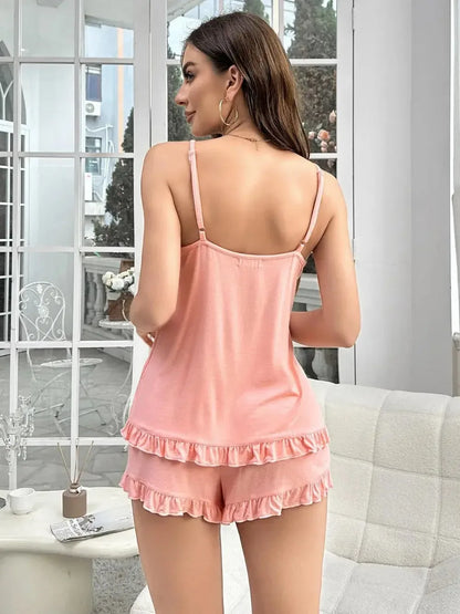 Scoop Neck Top and Shorts Lounge Set - Plush Fashion Hub