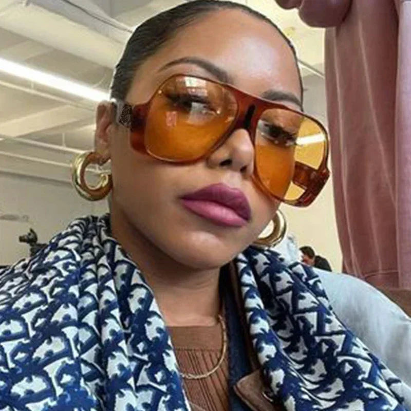 Oversized pilot sunglasses for women and men with gradient lenses, UV400 protection, luxury vintage style by Plush Fashion Hub