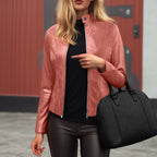 Women’s Slim Fit Leather Moto Jacket