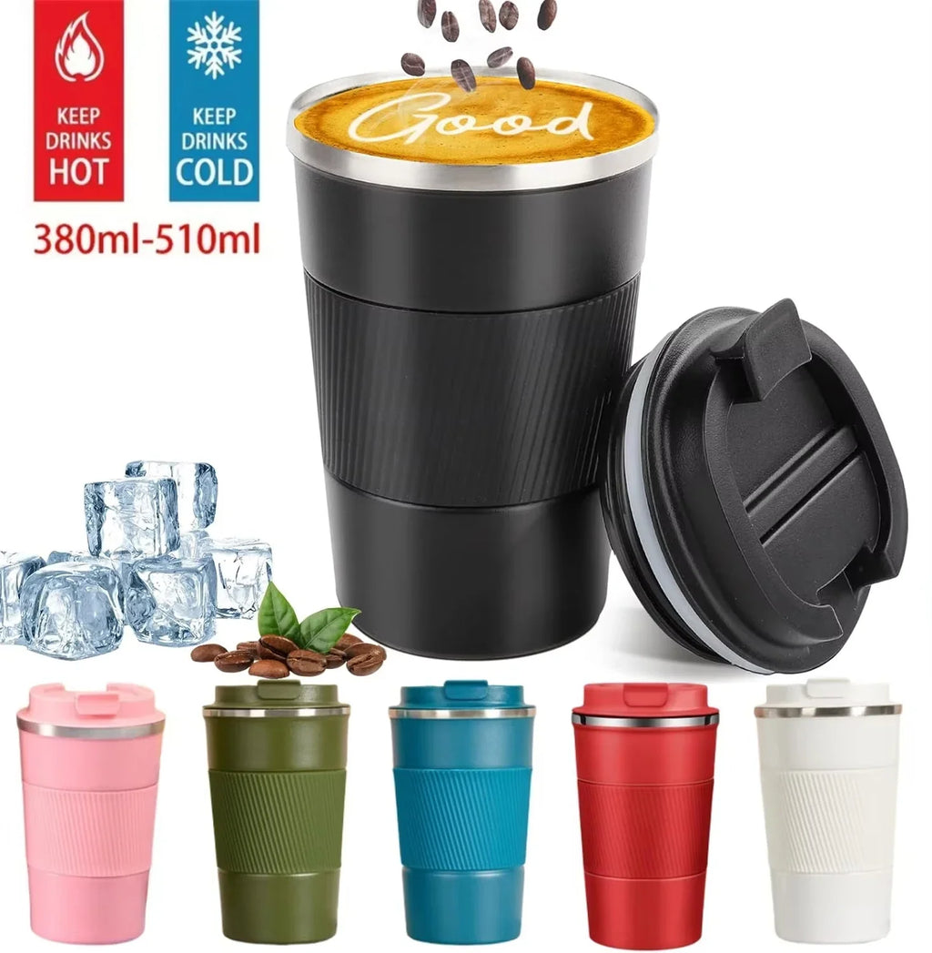 Stainless steel Plush Fashion Hub insulated travel mug with double-layer vacuum insulation and leak-proof lid for sports and outdoor use.