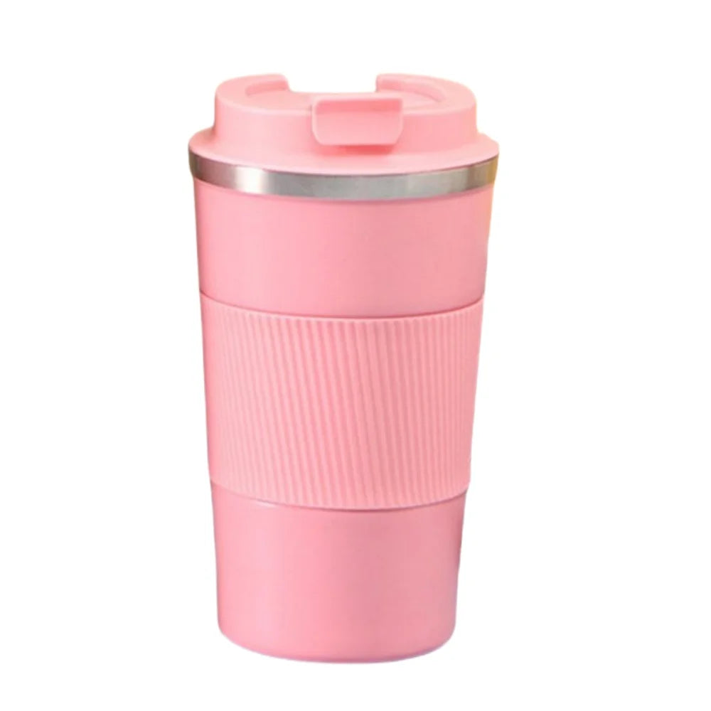 Plush Fashion Hub stainless steel insulated travel mug with double-layer leak-proof design, ideal for sports and outdoor use