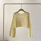 Women’s crochet knit beach cover-up by FitiqueFit, casualwear style with intricate crochet details for a breezy summer look.