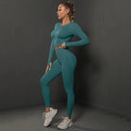 Women's seamless long sleeve yoga top by Plush Fashion Hub, lightweight and fitted activewear for comfortable workouts.
