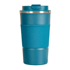 Stainless steel insulated travel mug by Plush Fashion Hub with double-layer leak-proof design, ideal for sports and outdoor use