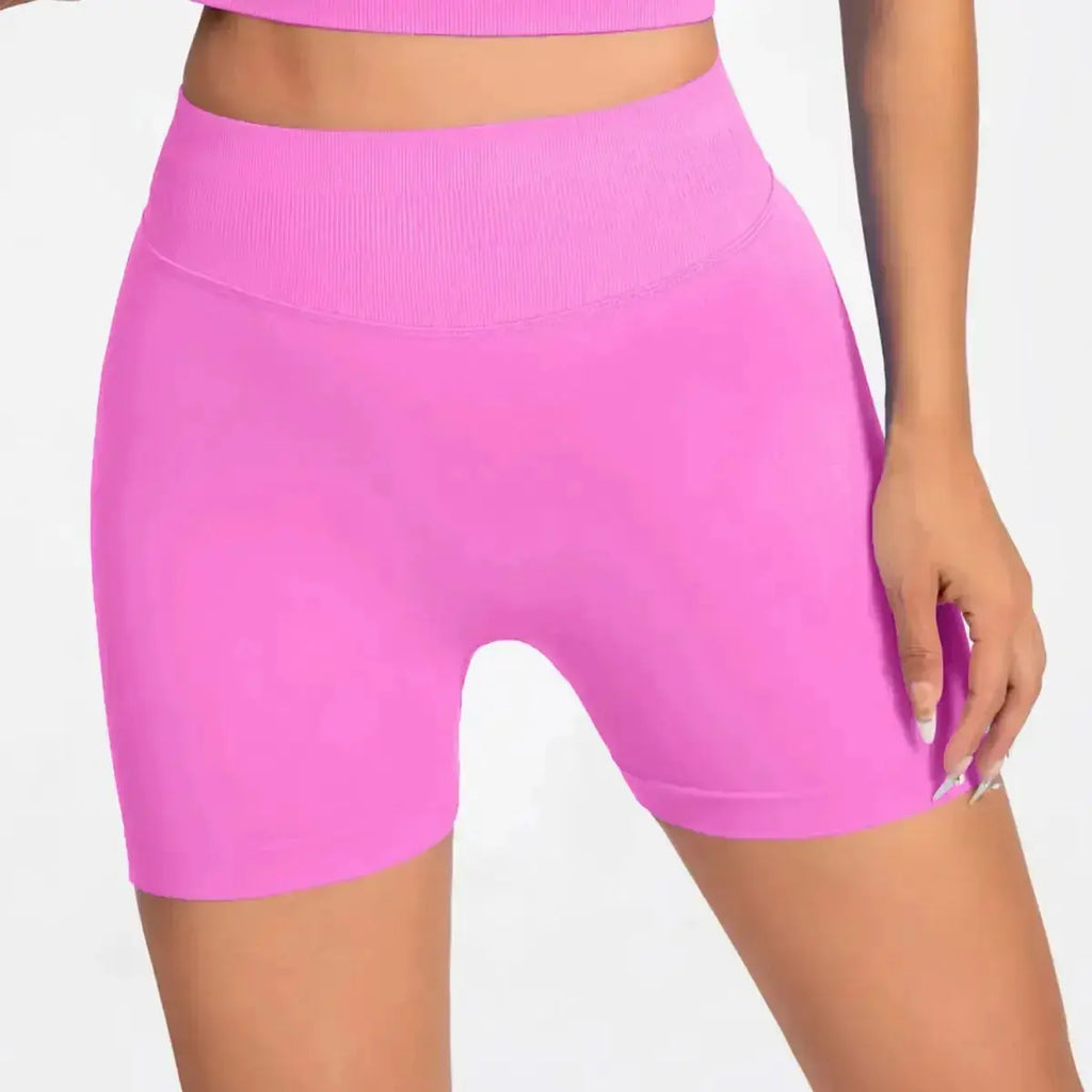 Women's seamless scrunch butt gym shorts for high-performance fitness and yoga, by NCLAGEN Gym Wear.