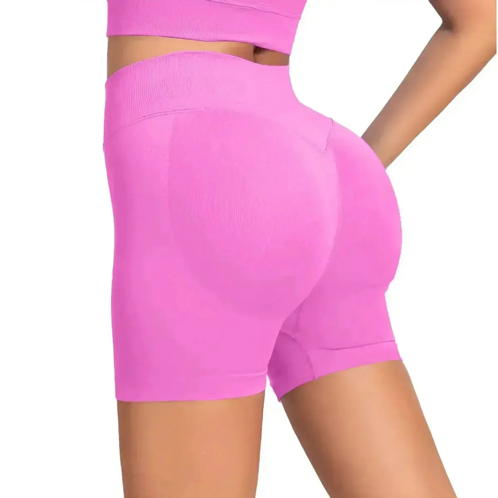 Women's seamless gym shorts with scrunch butt design, ideal for fitness and yoga, by NCLAGEN Gym Wear Store.