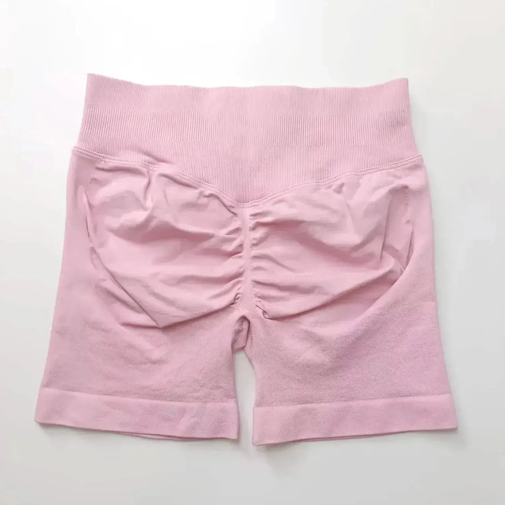 Women's seamless scrunch butt gym shorts by NCLAGEN Gym Wear, designed for high-performance fitness and yoga workouts.