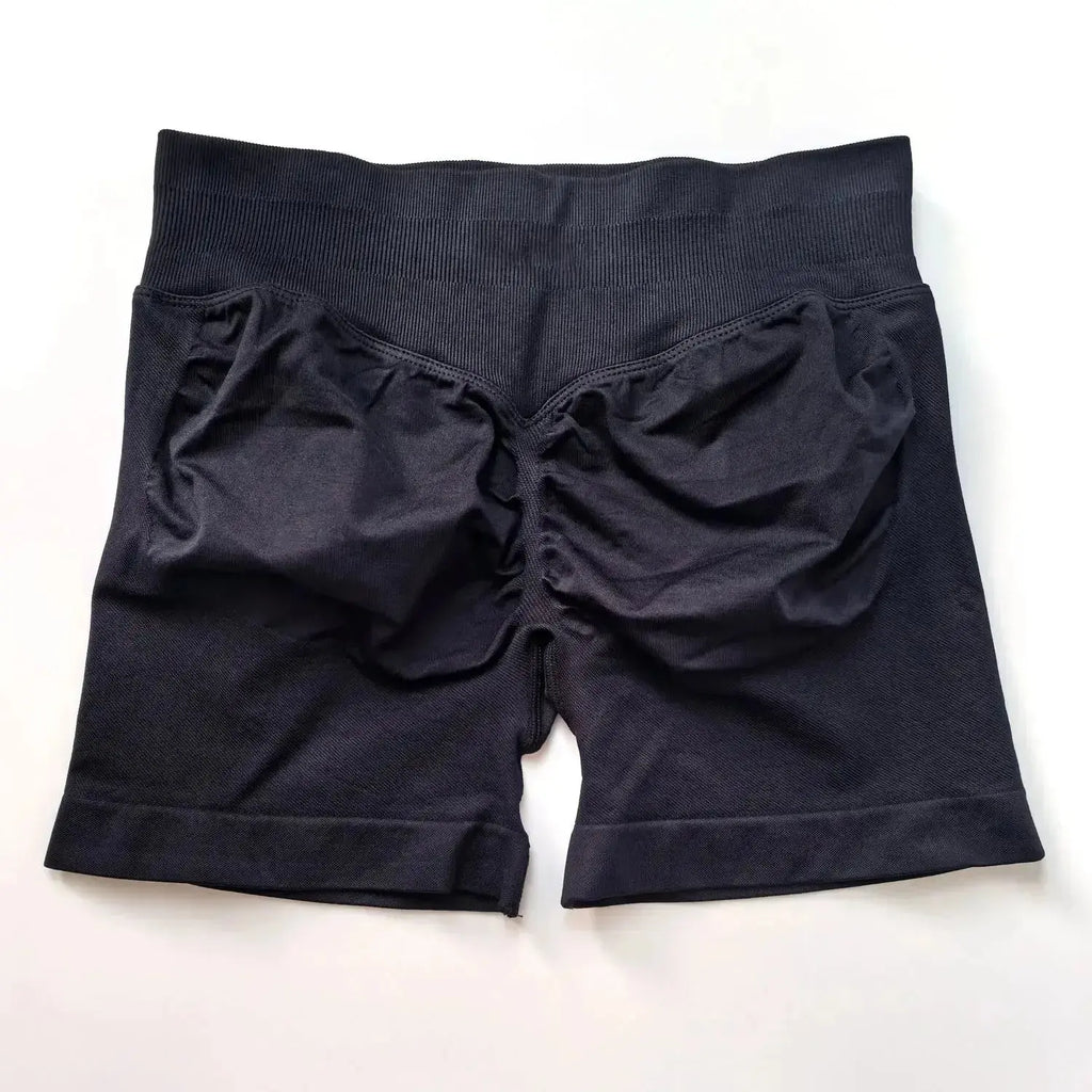 Women's seamless scrunch butt gym shorts for high-performance fitness and yoga by NCLAGEN Gym Wear, showcasing a snug, flexible fit.