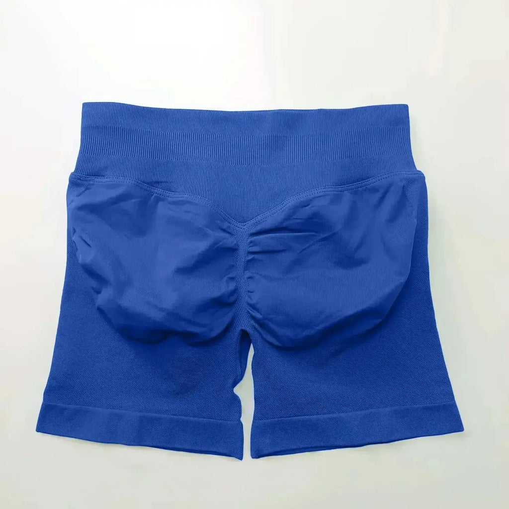 Women's seamless scrunch butt gym shorts for fitness and yoga, designed for high-performance workouts, by NCLAGEN Gym Wear.