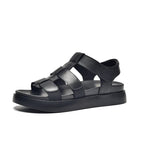 BeauToday women's summer gladiator sandals in calfskin leather with open toe, T-strap, hook-and-loop closure, handmade footwear