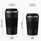 Stainless steel insulated travel mug by Plush Fashion Hub with double-layer leak-proof design, perfect for sports and outdoor use.