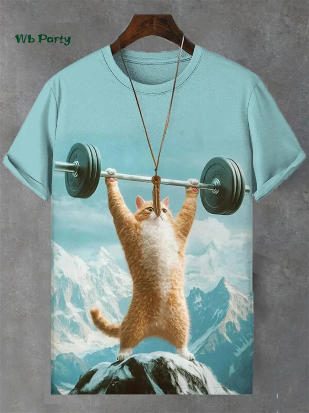 Colorful 3D travel cat print T-shirt from Plush Fashion Hub, perfect for playful summer streetwear style.