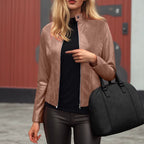 Women’s Slim Fit Leather Moto Jacket