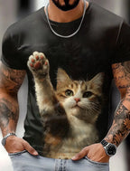 Bright 3D animal print T-shirt by FitiqueFit featuring bold, colorful jungle animal design for summer streetwear style.