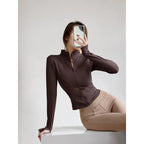 Women’s FitiqueFit Sun quick-drying zip-up sports jacket, lightweight athletic jacket with front zipper and breathable fabric.