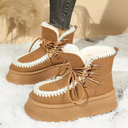 Sherpa Lined Platform Snow Boots - Plush Fashion Hub