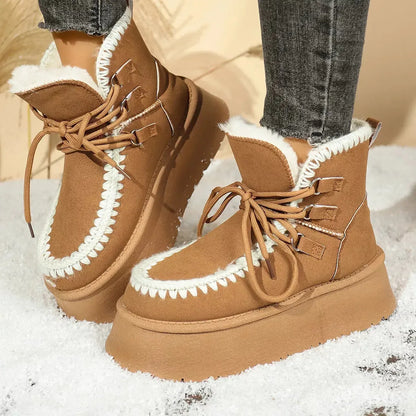 Sherpa Lined Platform Snow Boots - Plush Fashion Hub