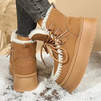 Sherpa Lined Platform Snow Boots - Plush Fashion Hub