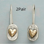 Polished silver minimalist geometric love heart earrings with romantic design, stylish jewelry by Plush Fashion Hub