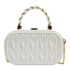 Small square chain shoulder bag for women, premium PU leather crossbody handbag by Plush Fashion Hub with a sleek design.