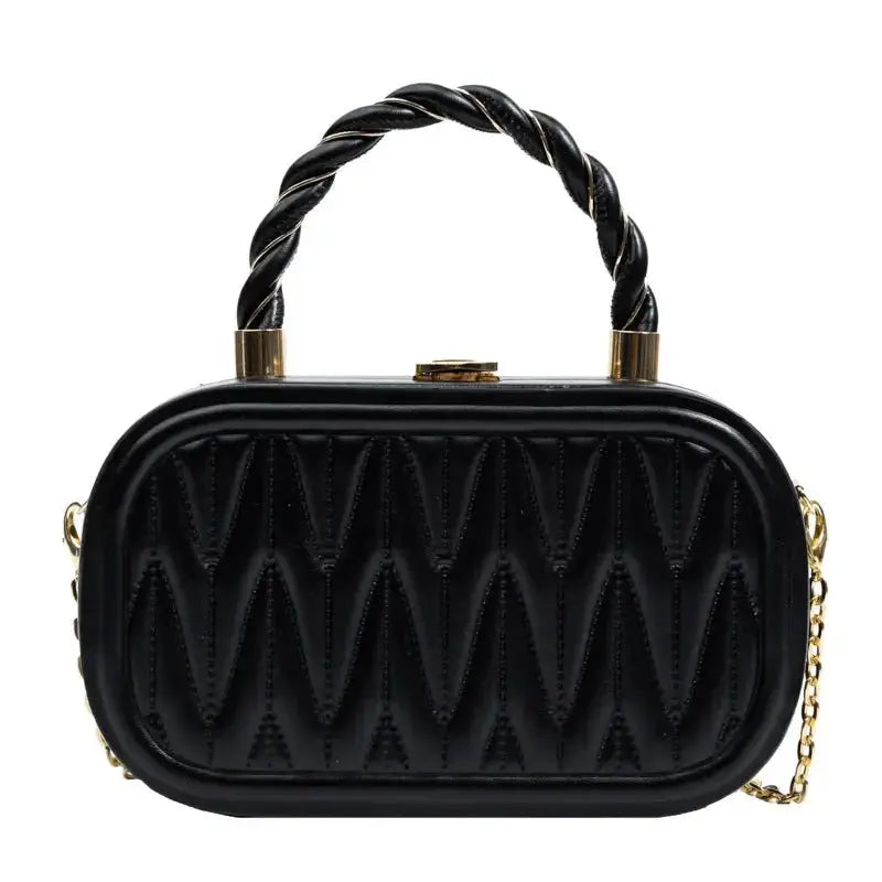 Small square chain shoulder bag for women, plush fashion hub, premium PU leather crossbody handbag with stylish design.